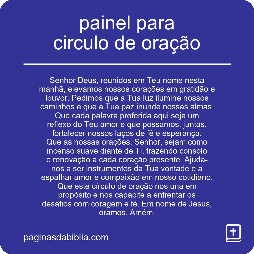 painel para circulo de oração