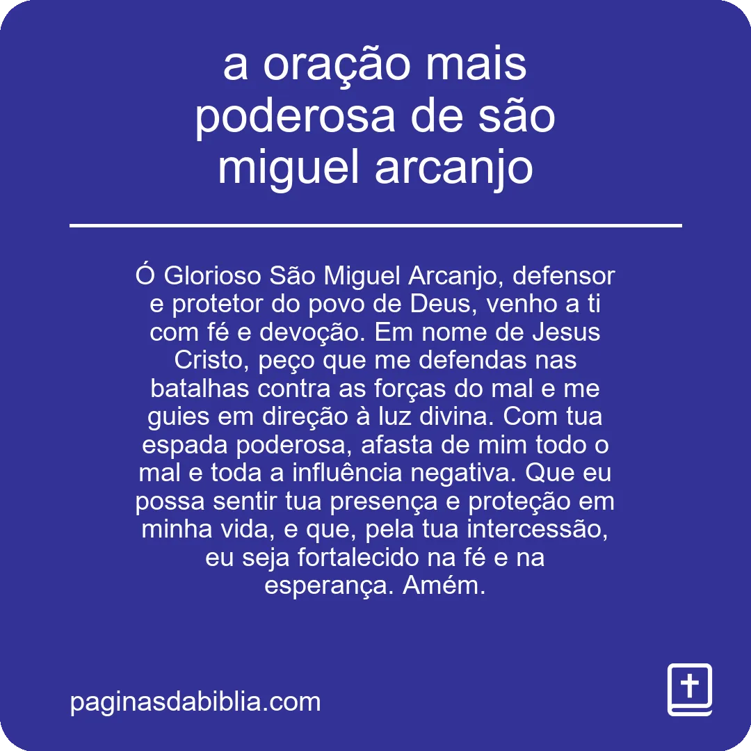 a oração mais poderosa de são miguel arcanjo