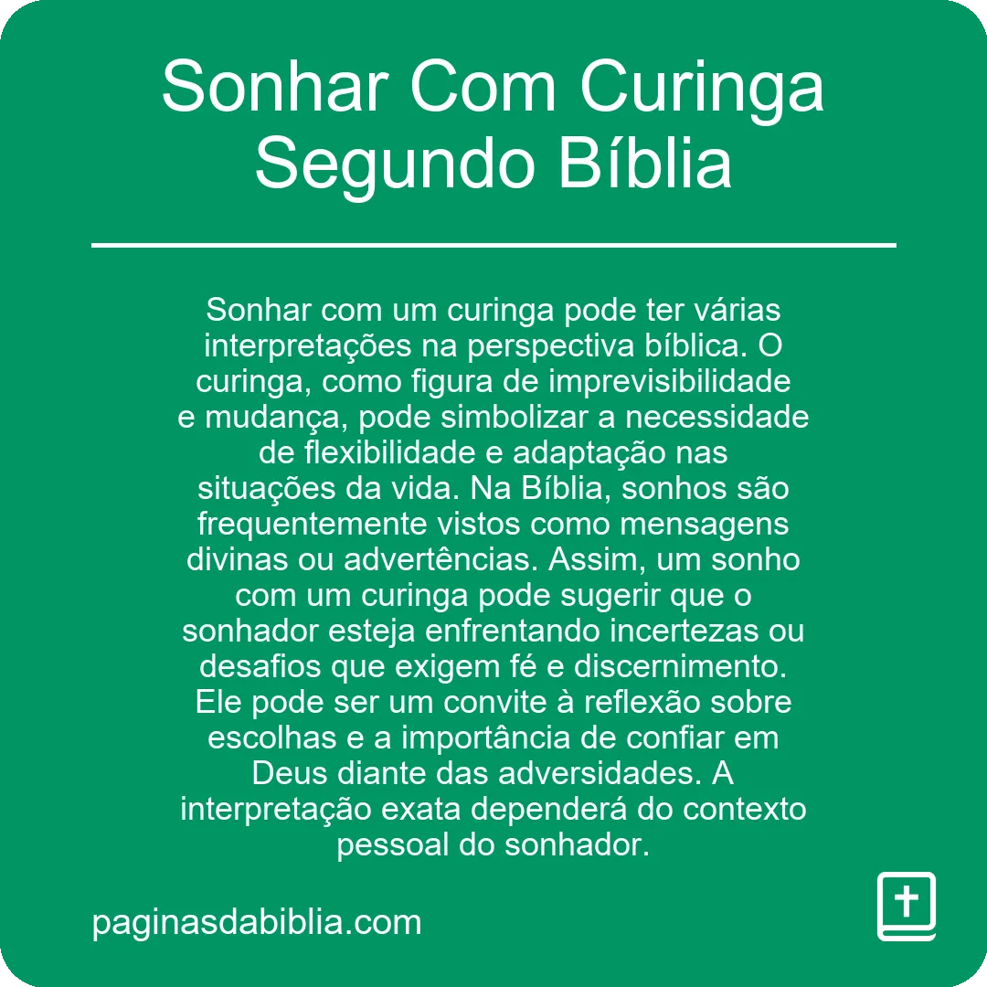 Sonhar Com Curinga Segundo Bíblia