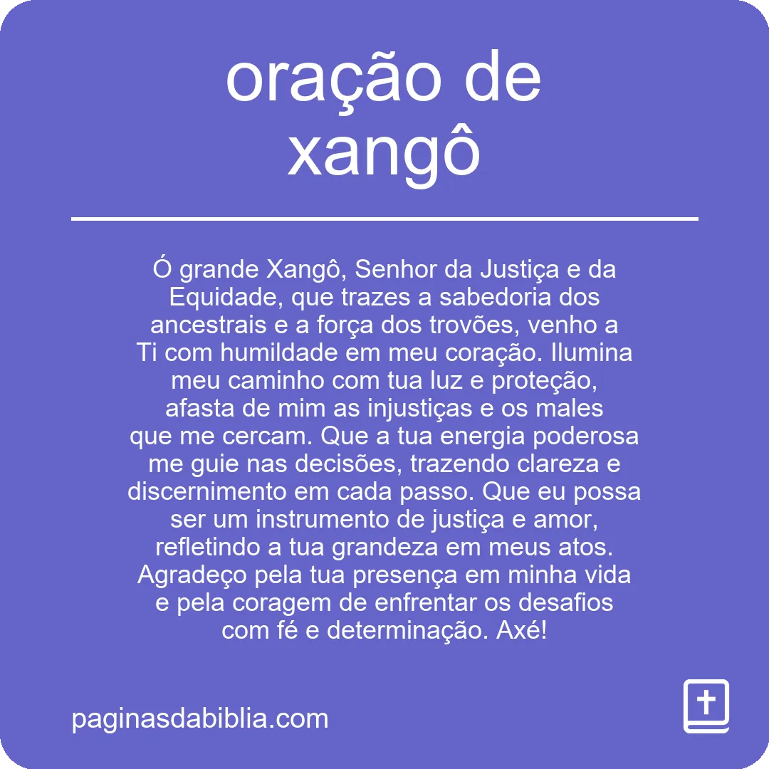 oração de xangô