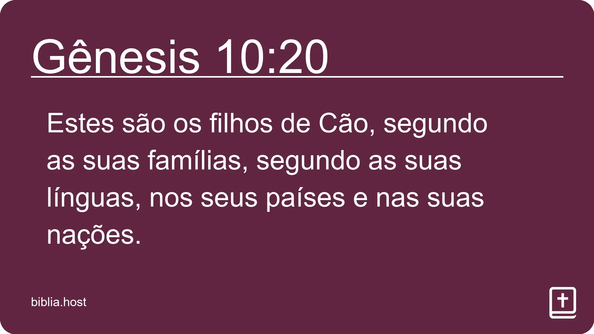 Gênesis 10:20