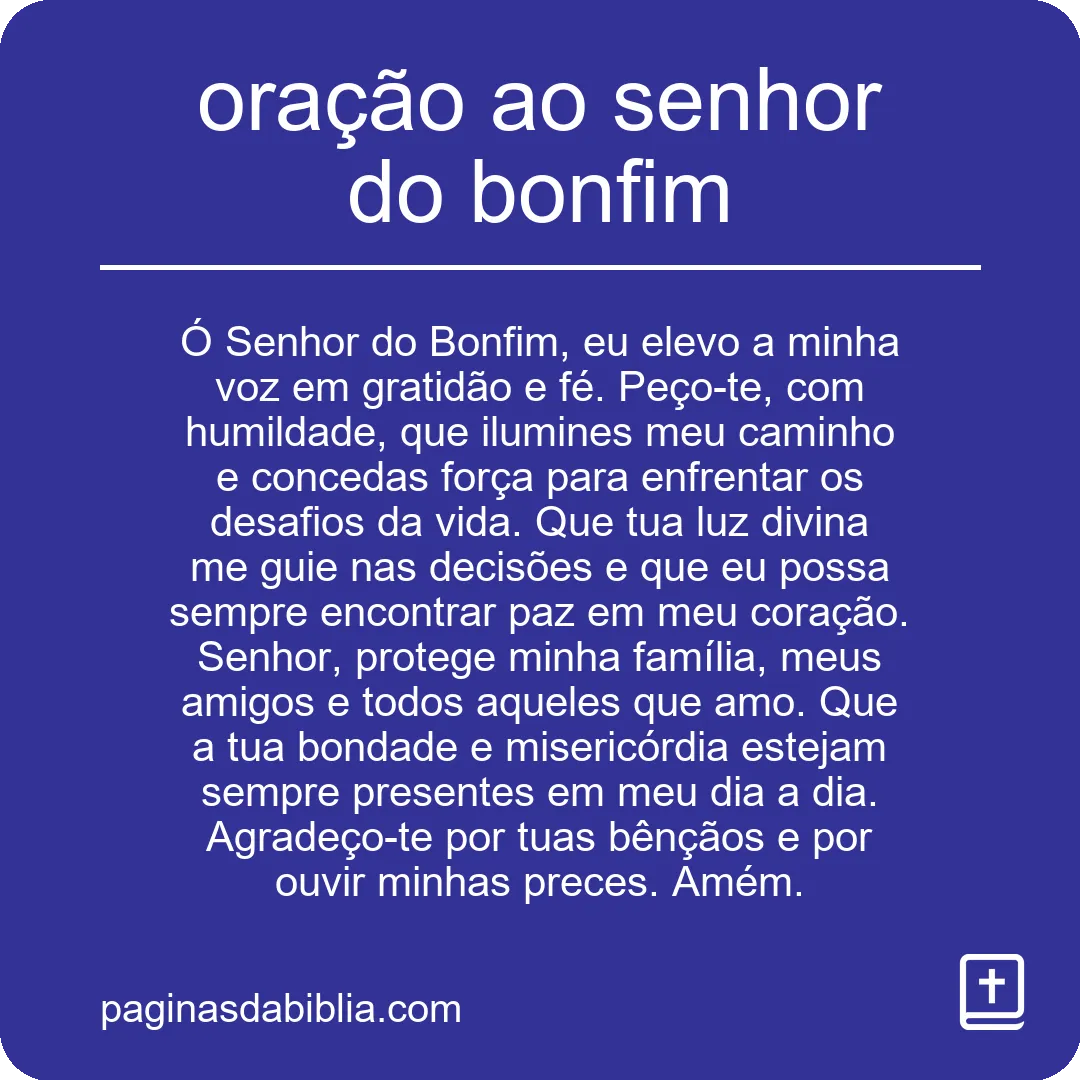 oração ao senhor do bonfim