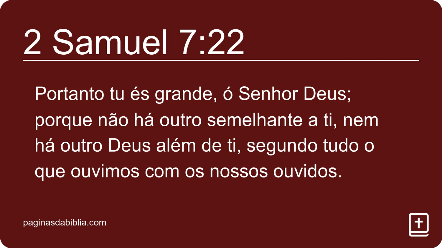 2 Samuel 7:22