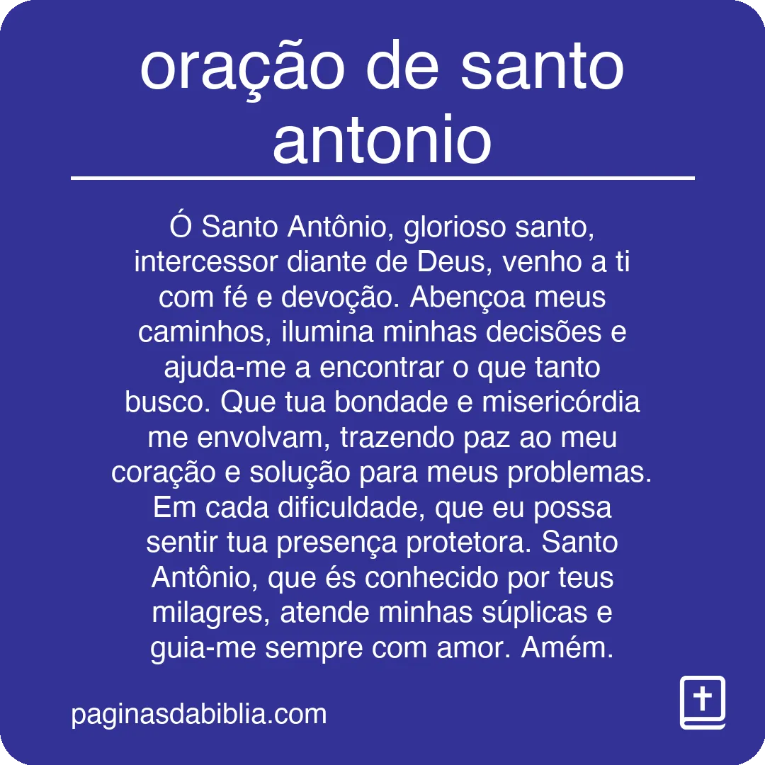 oração de santo antonio