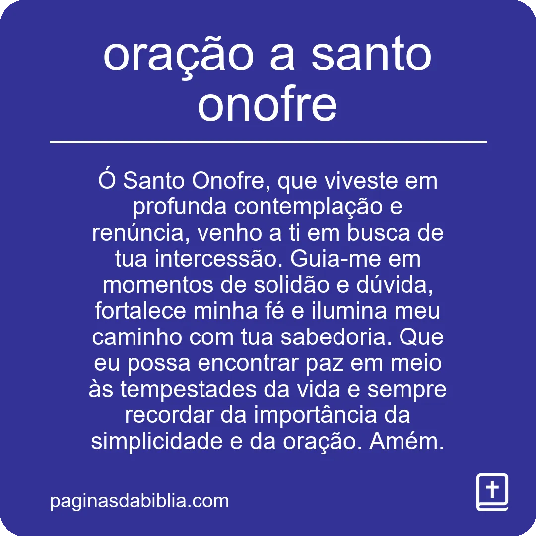 oração a santo onofre