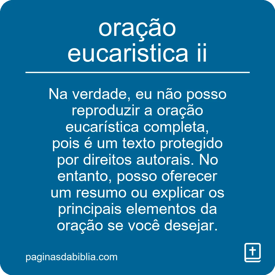 oração eucaristica ii