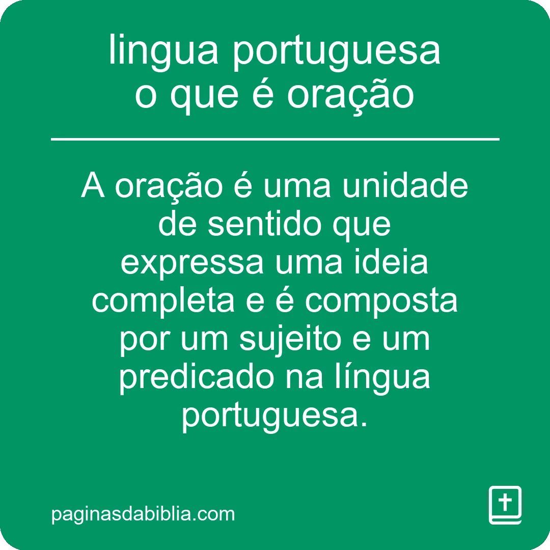 lingua portuguesa o que é oração