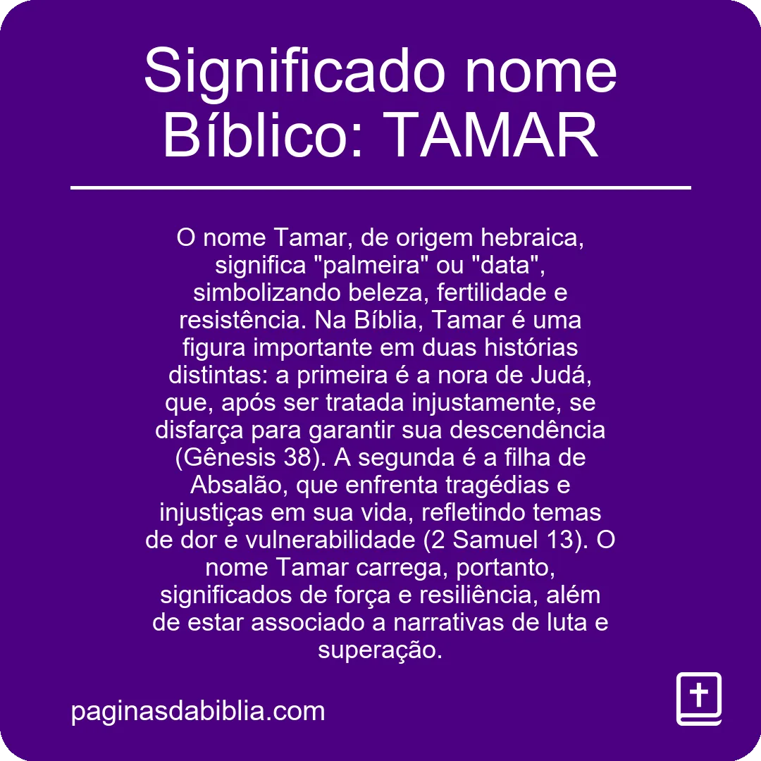 Significado nome Bíblico: TAMAR