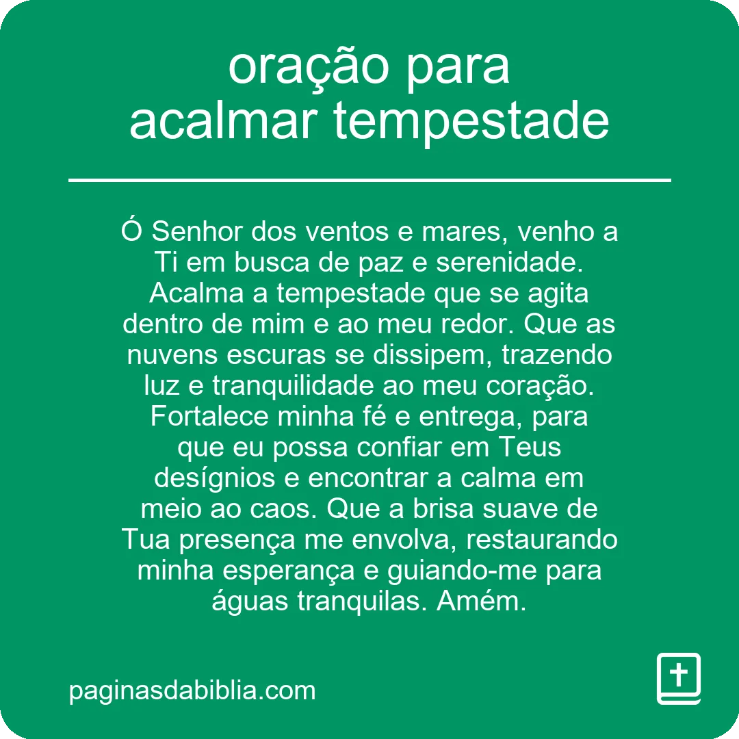 oração para acalmar tempestade