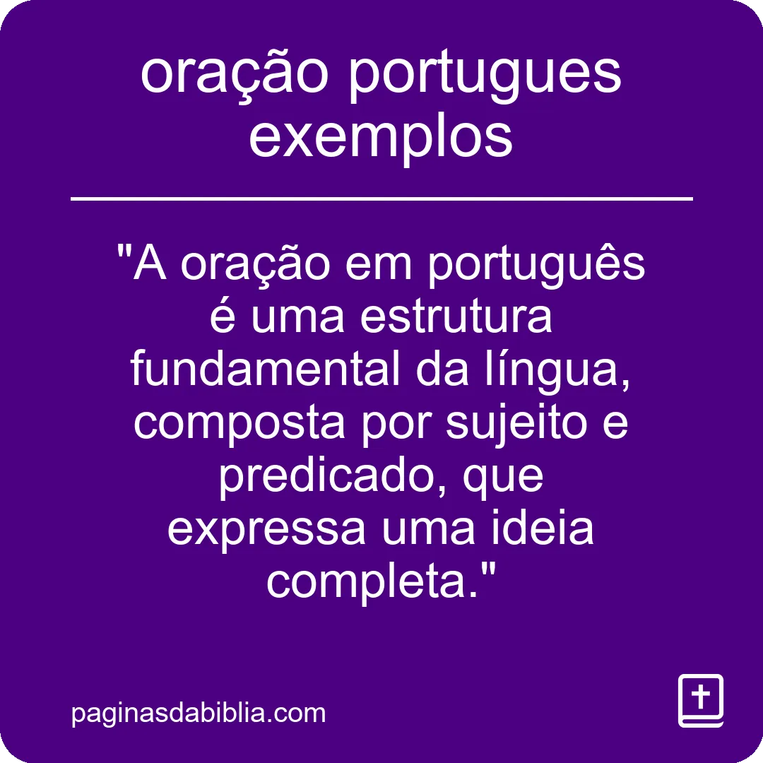 oração portugues exemplos