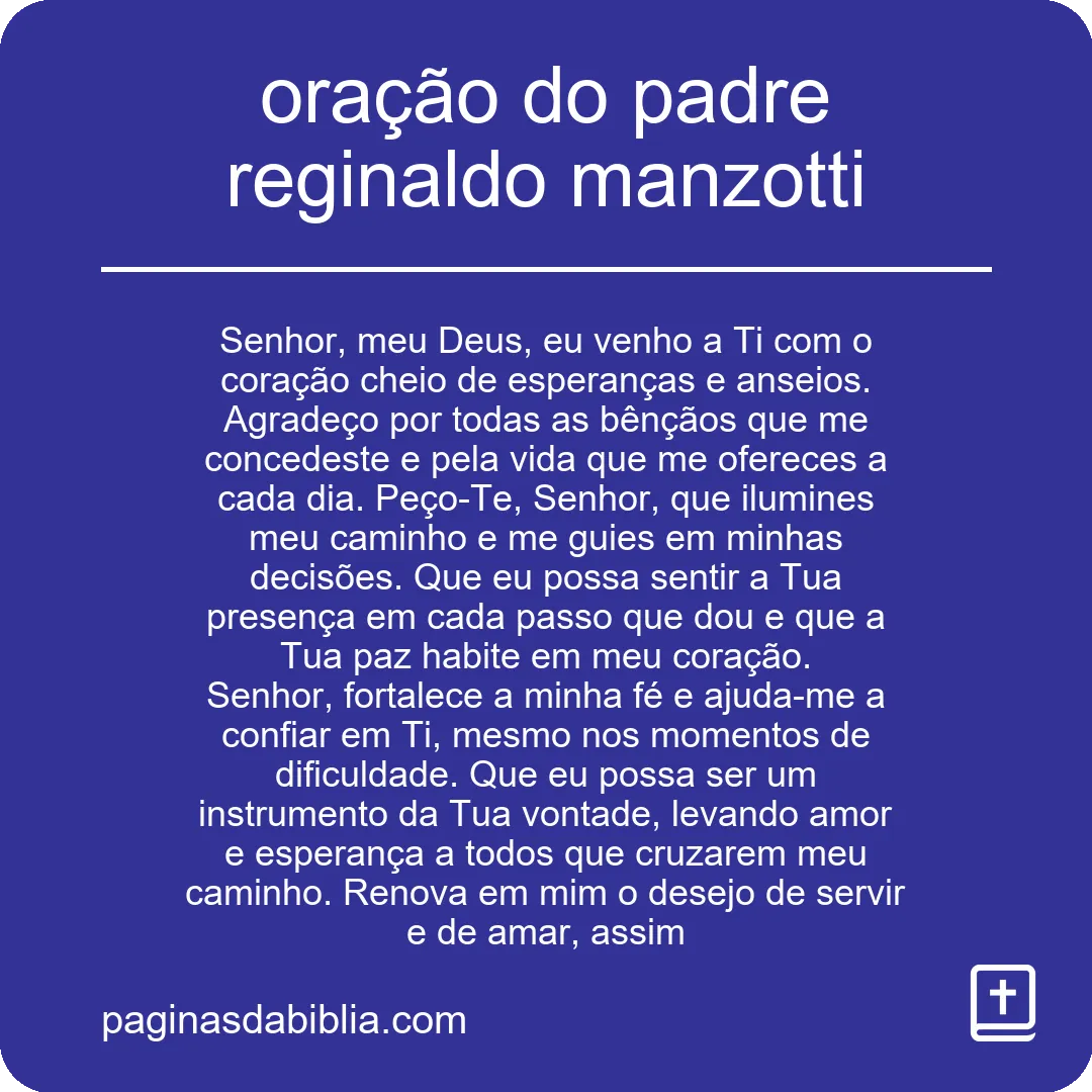 oração do padre reginaldo manzotti