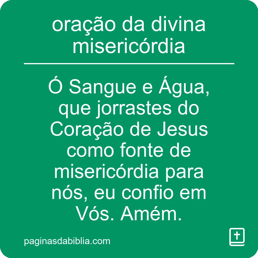 oração da divina misericórdia