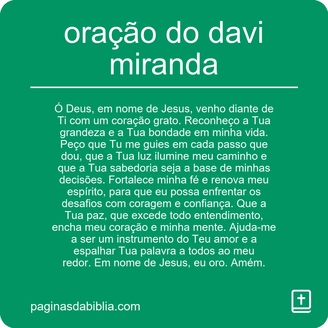 oração do davi miranda