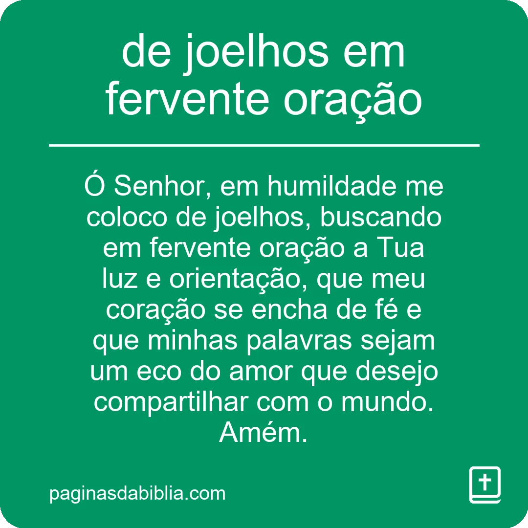 de joelhos em fervente oração