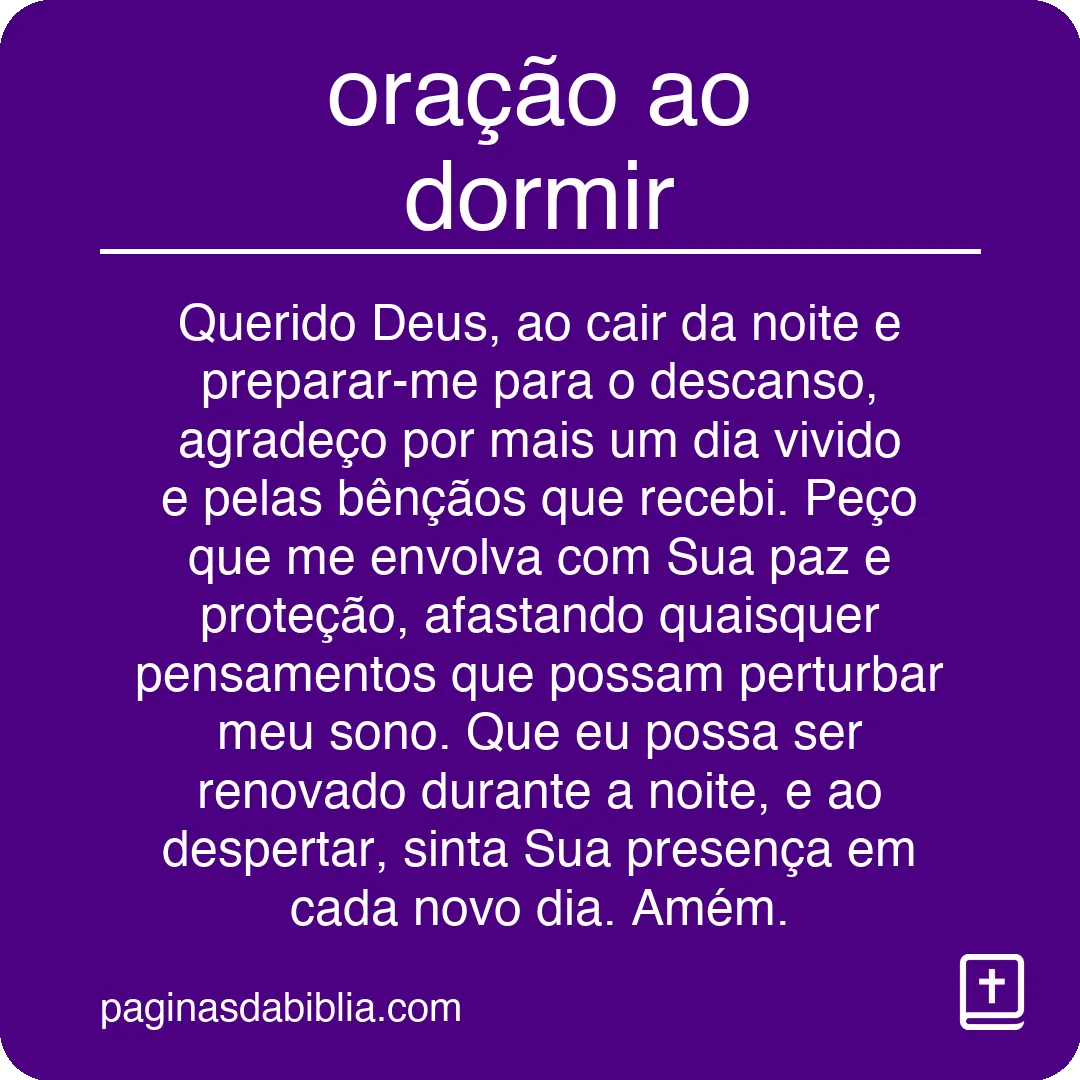 oração ao dormir