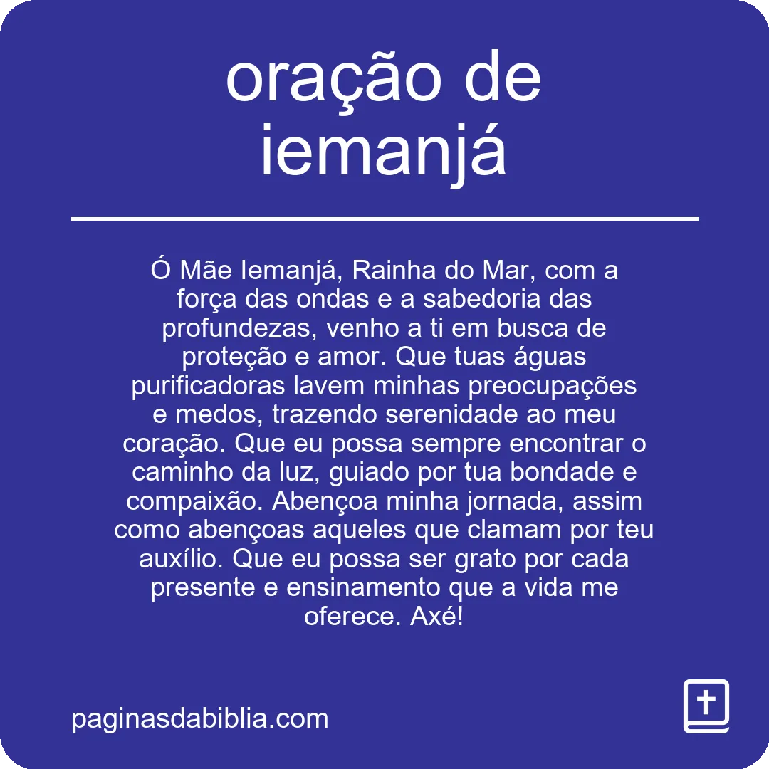 oração de iemanjá