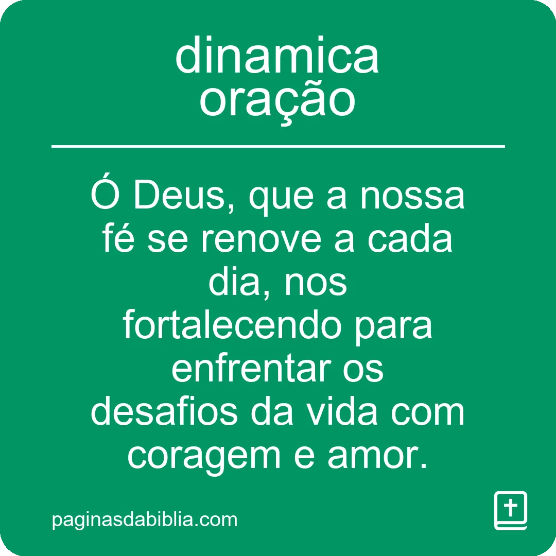 dinamica oração