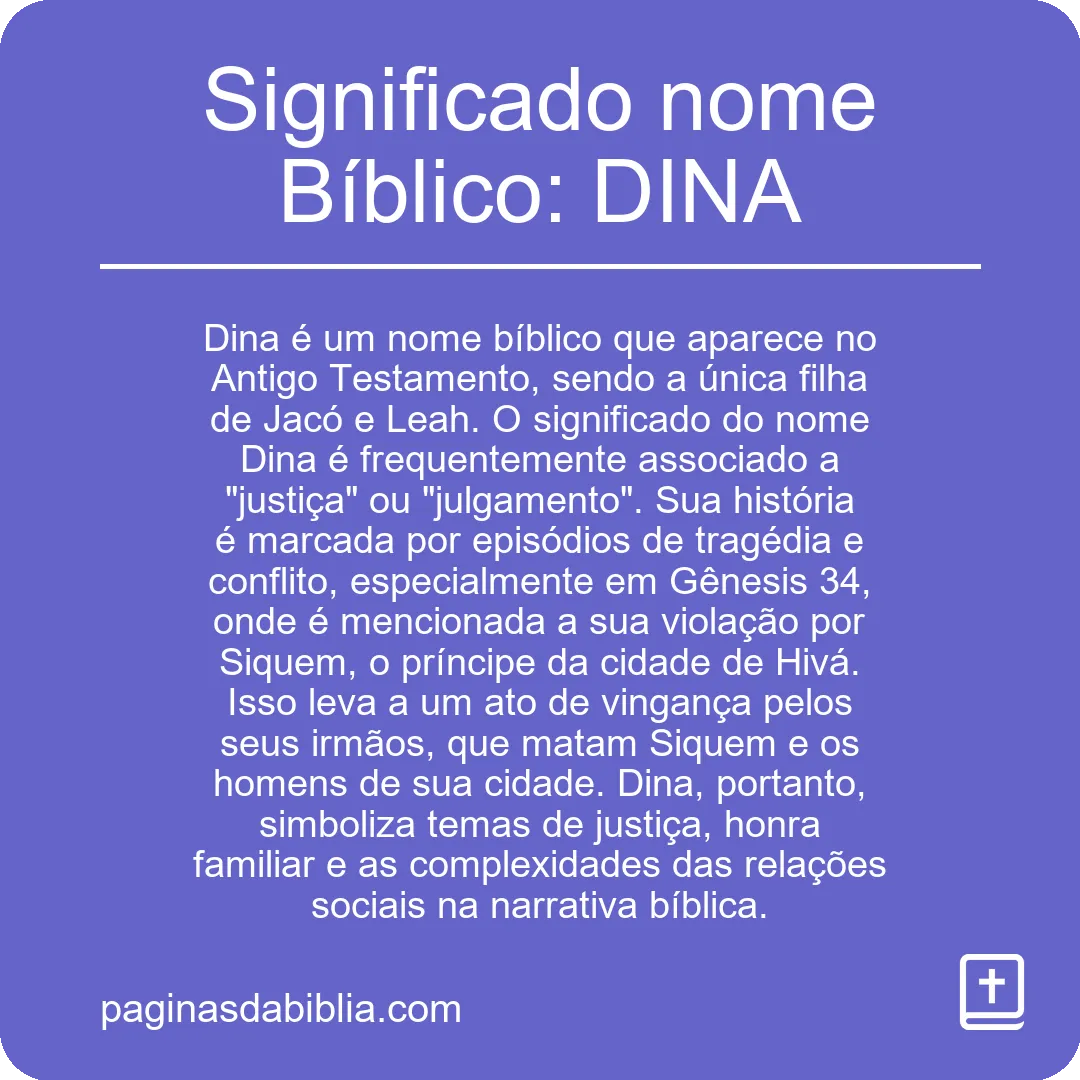 Significado nome Bíblico: DINA