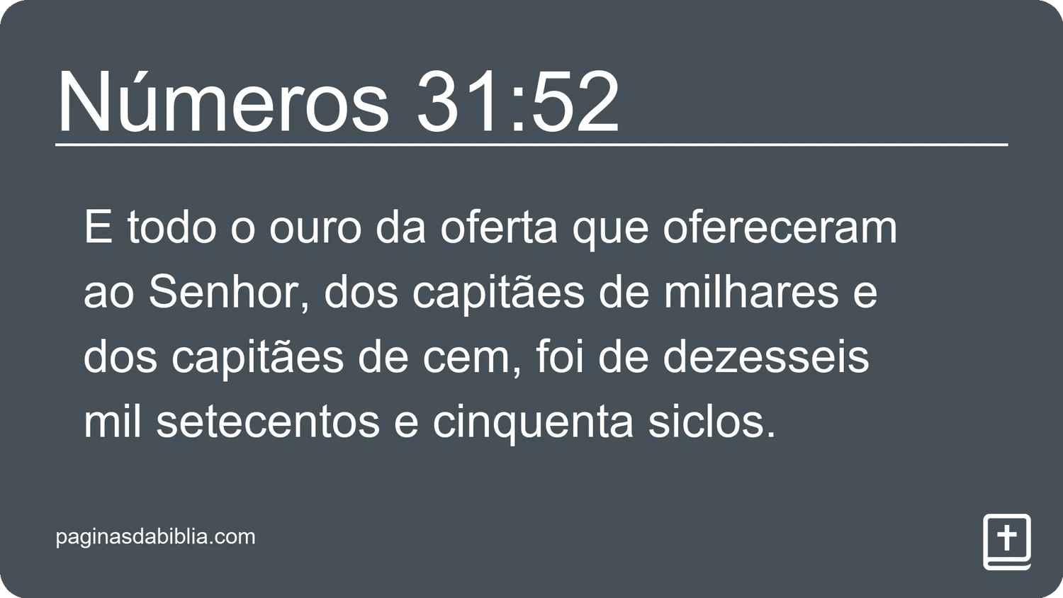 Números 31:52