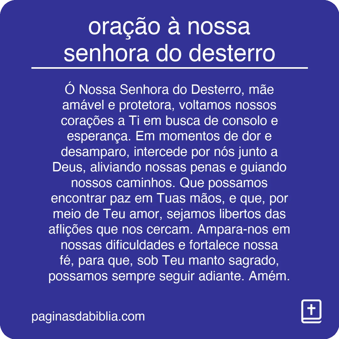 oração à nossa senhora do desterro