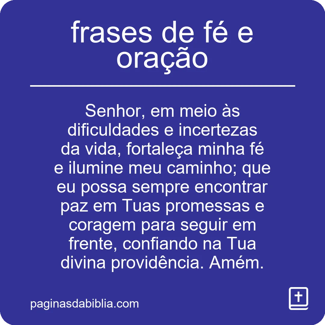 frases de fé e oração