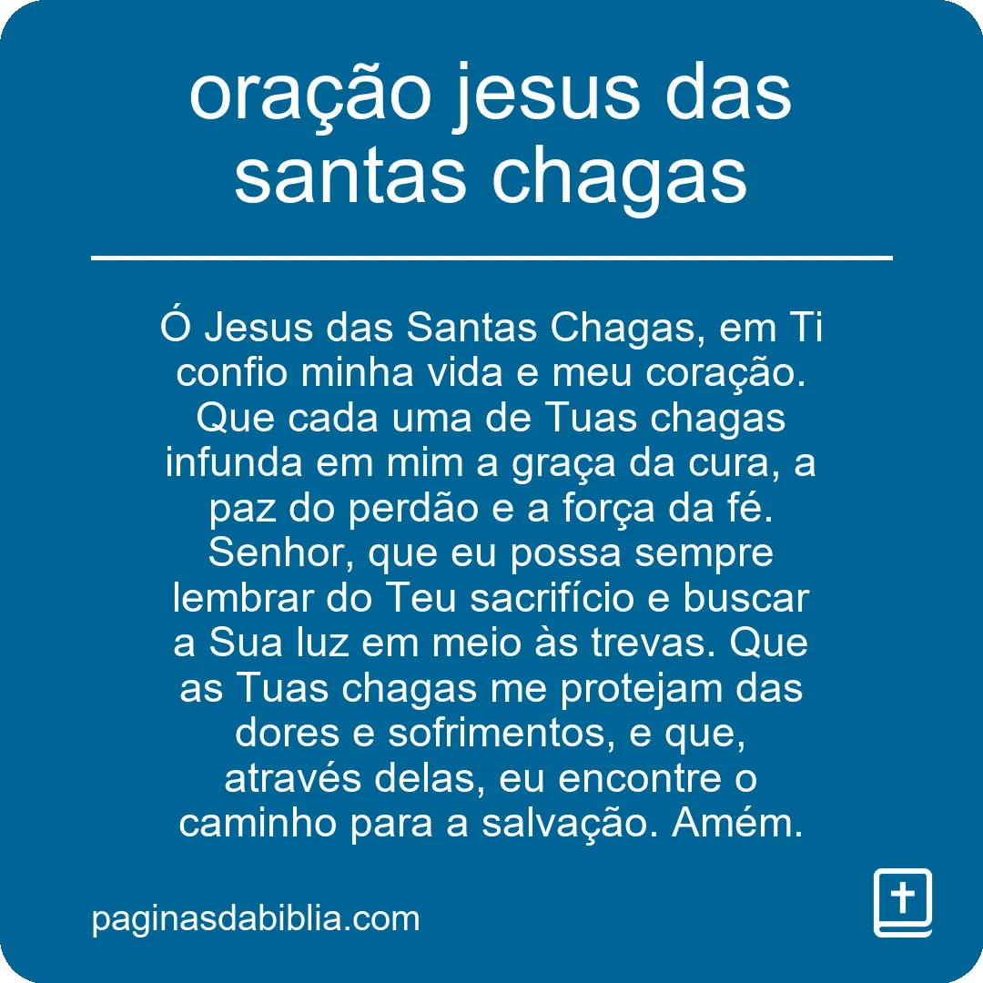 oração jesus das santas chagas