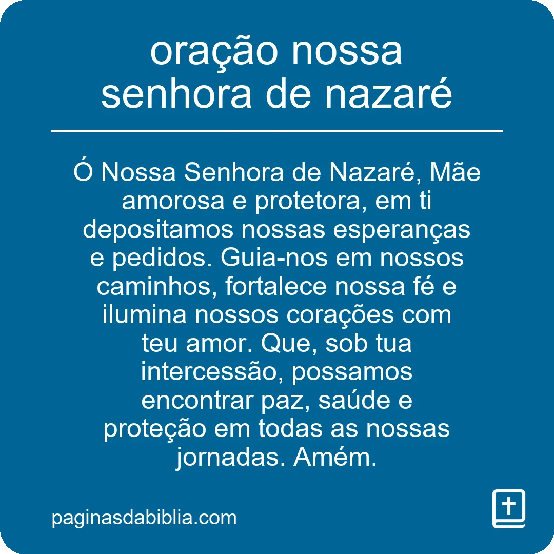 oração nossa senhora de nazaré