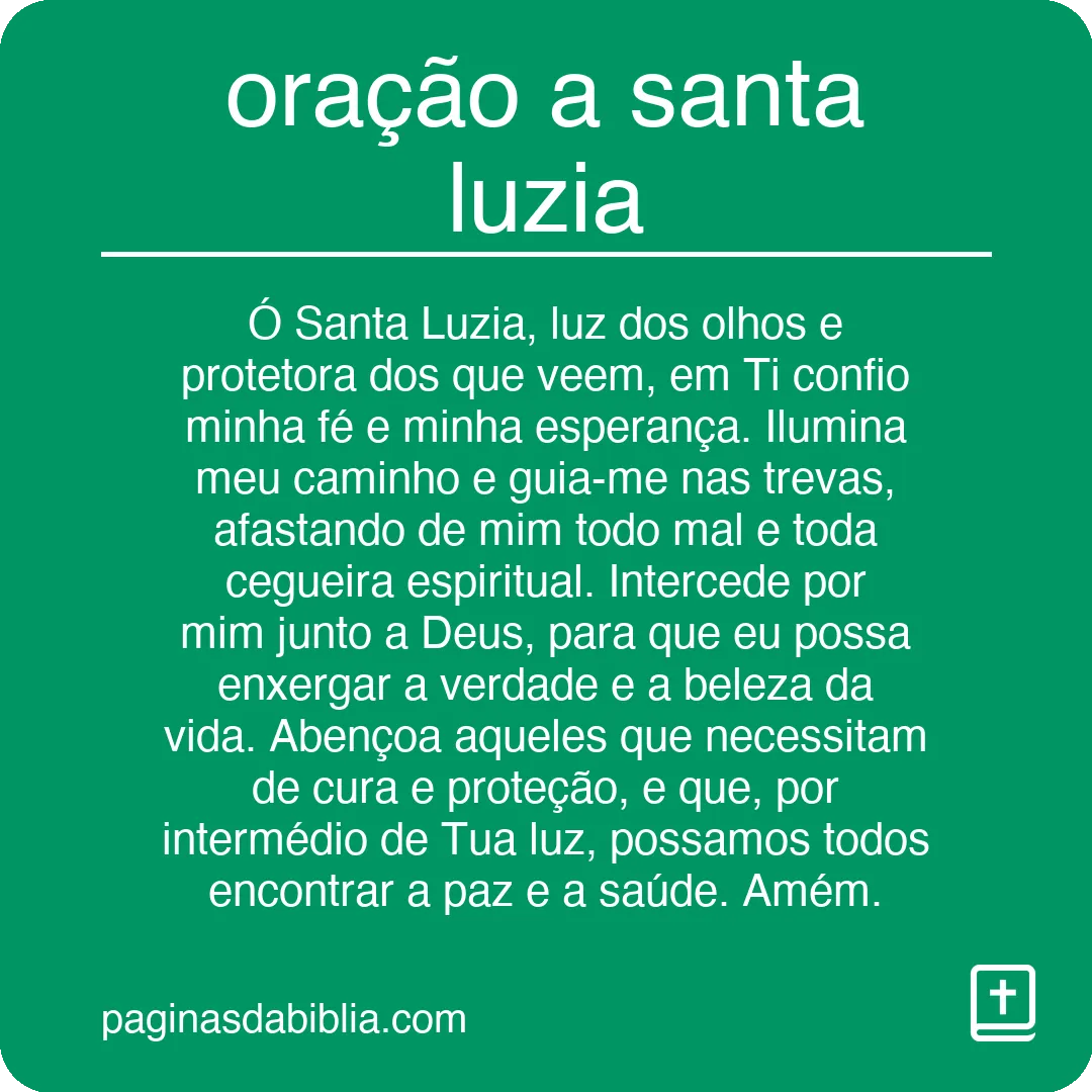 oração a santa luzia