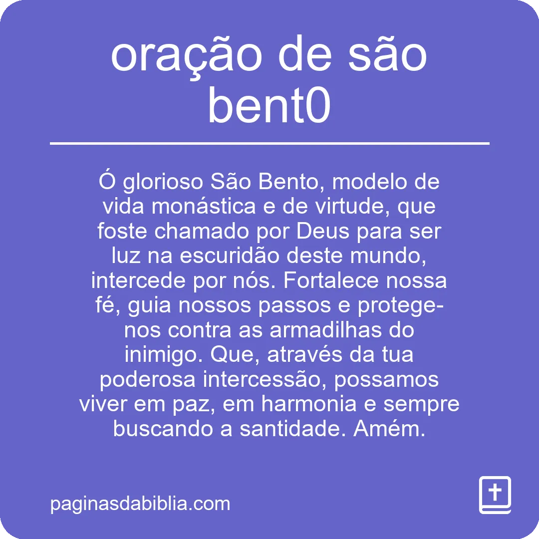 oração de são bent0