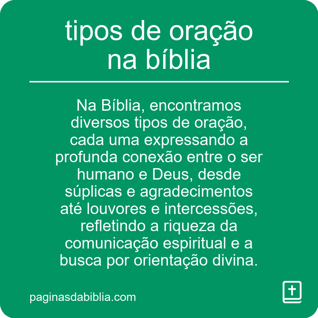 tipos de oração na bíblia