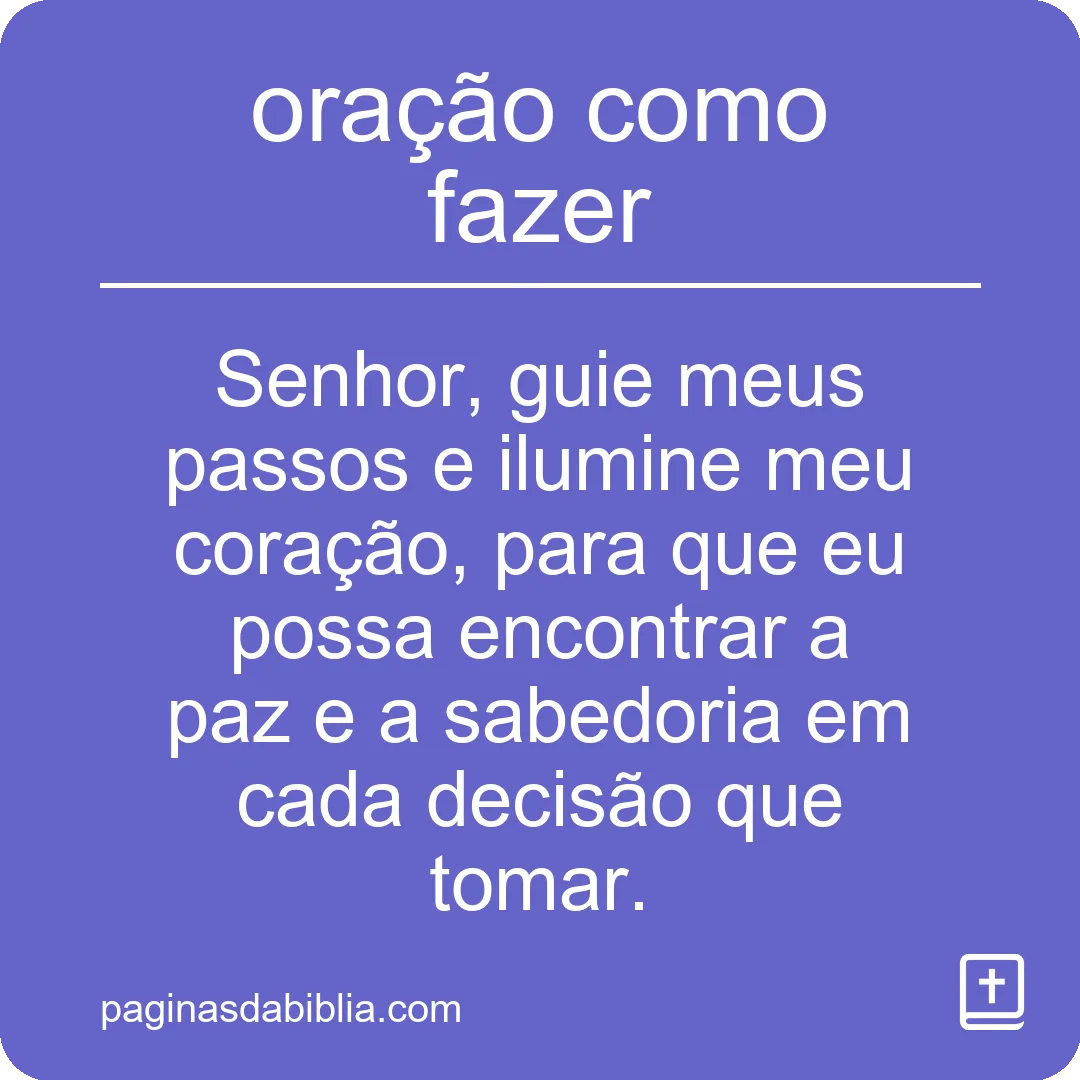 oração como fazer