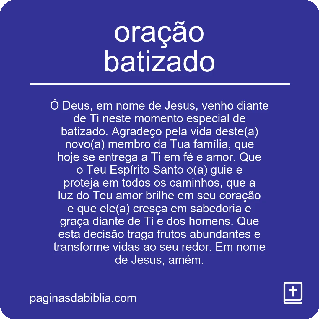 oração batizado