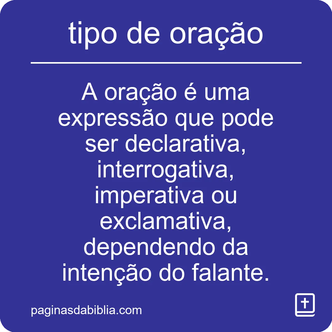 tipo de oração