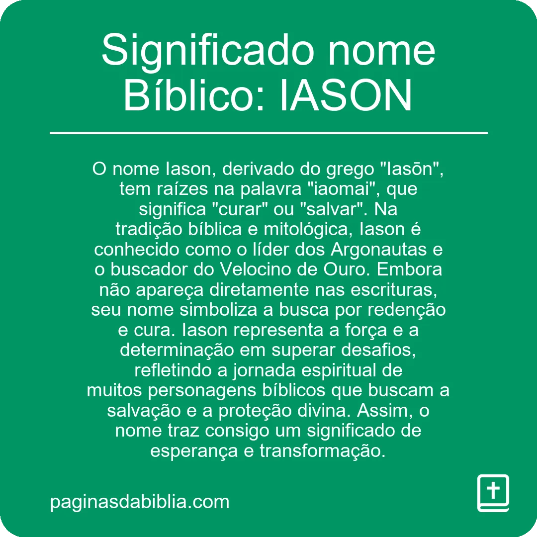 Significado nome Bíblico: IASON