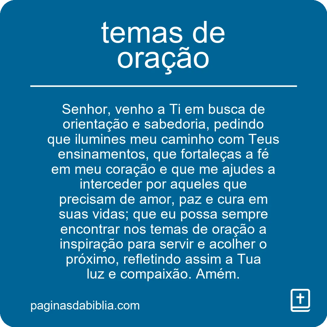 temas de oração