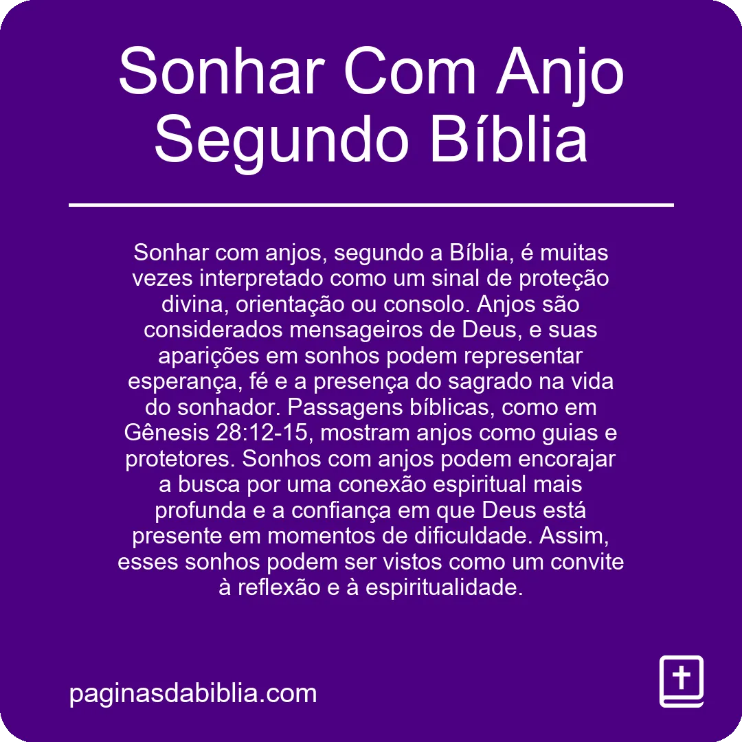 Sonhar Com Anjo Segundo Bíblia