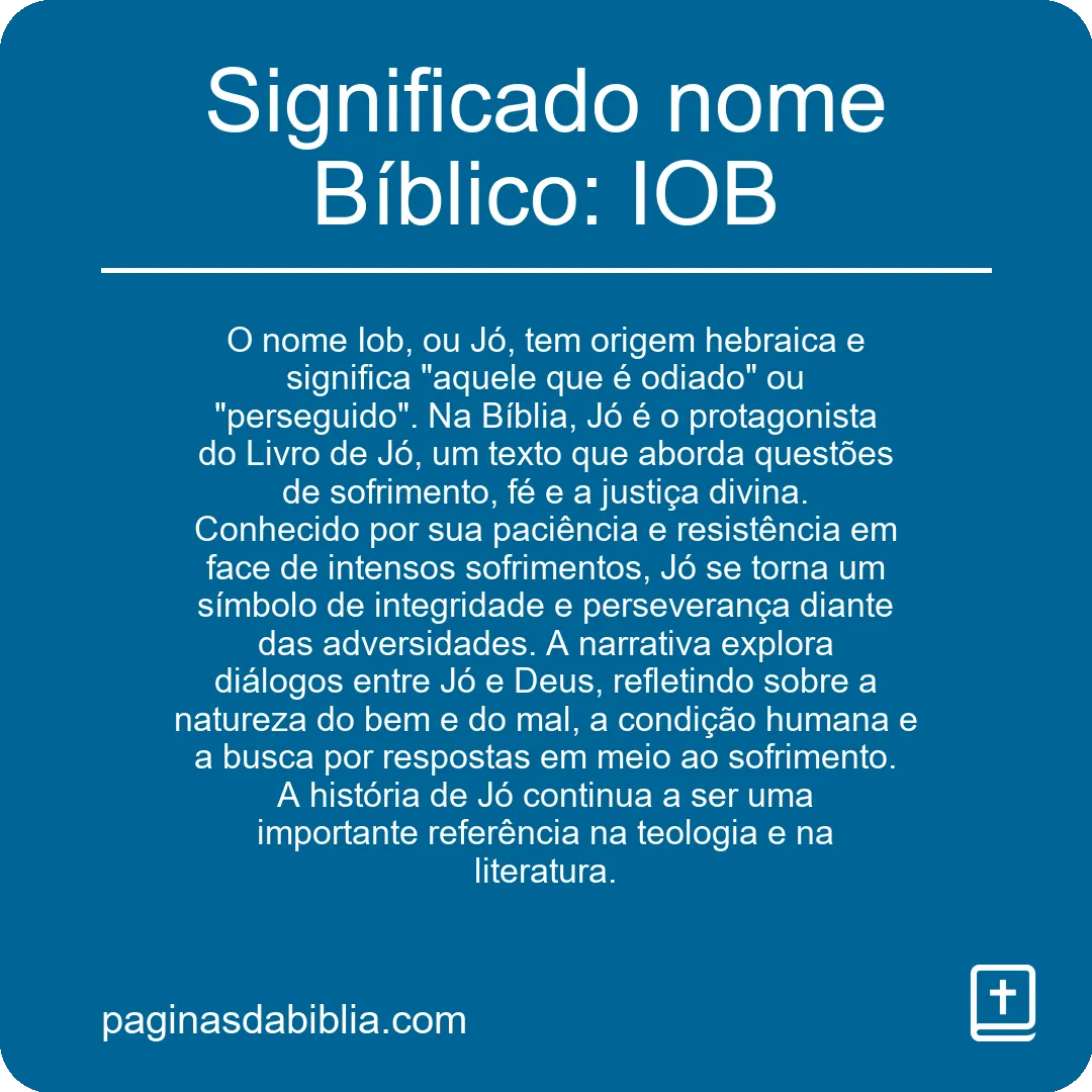 Significado nome Bíblico: IOB