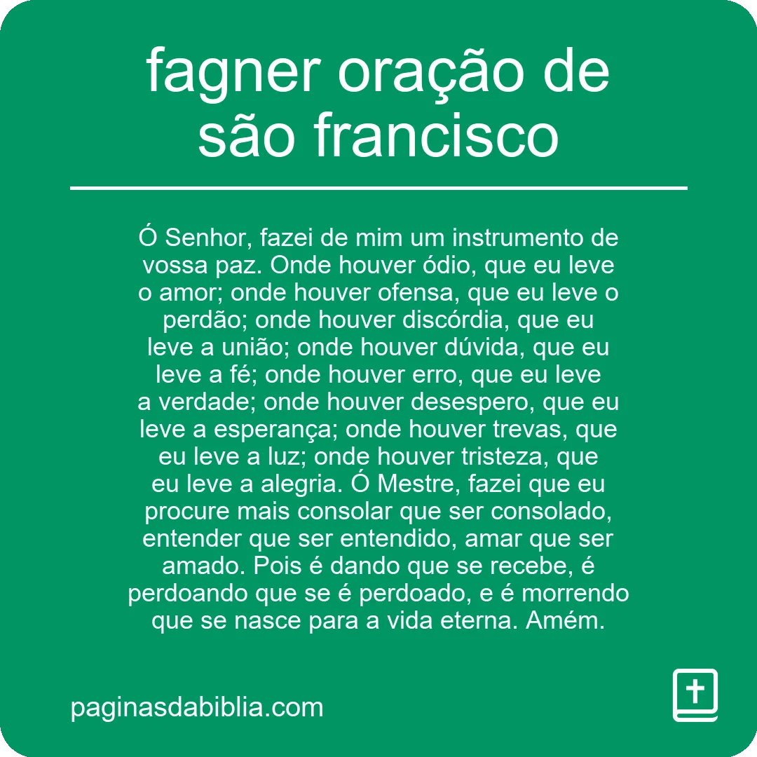 fagner oração de são francisco