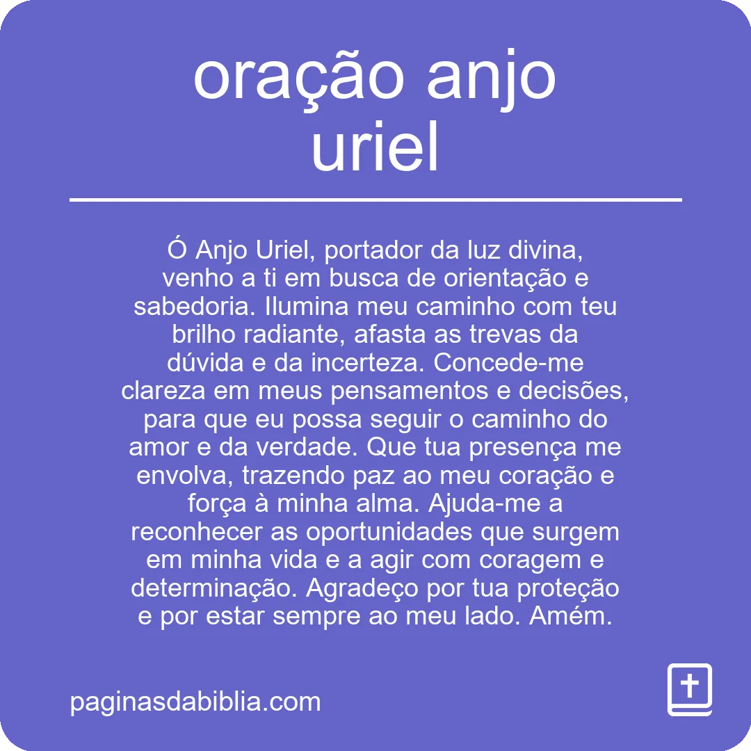 oração anjo uriel