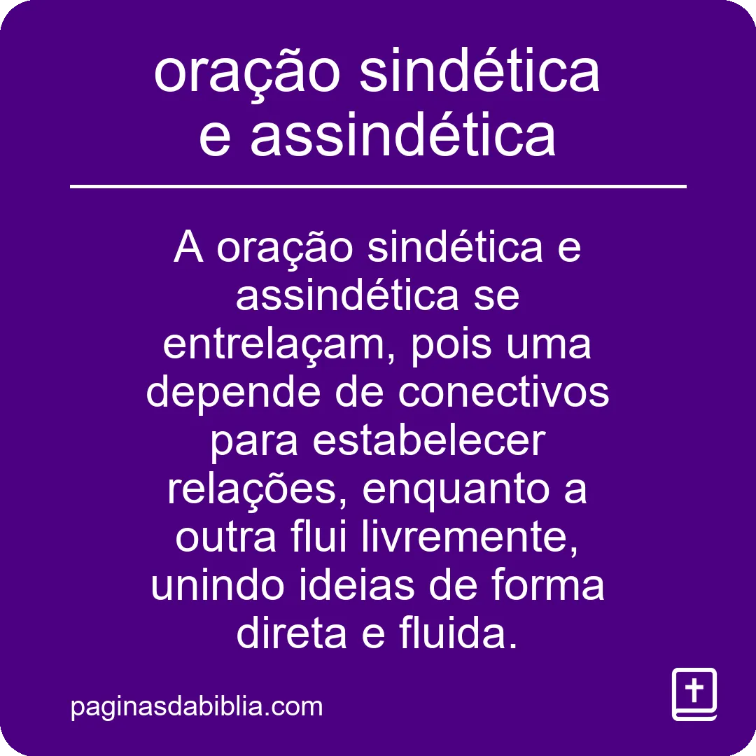 oração sindética e assindética