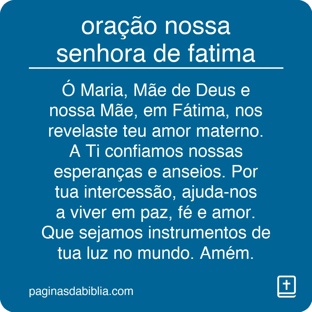 oração nossa senhora de fatima