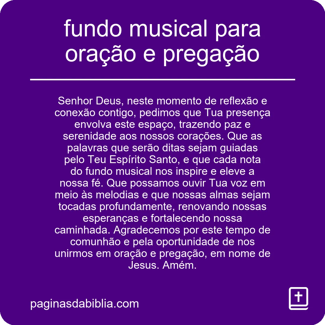 fundo musical para oração e pregação