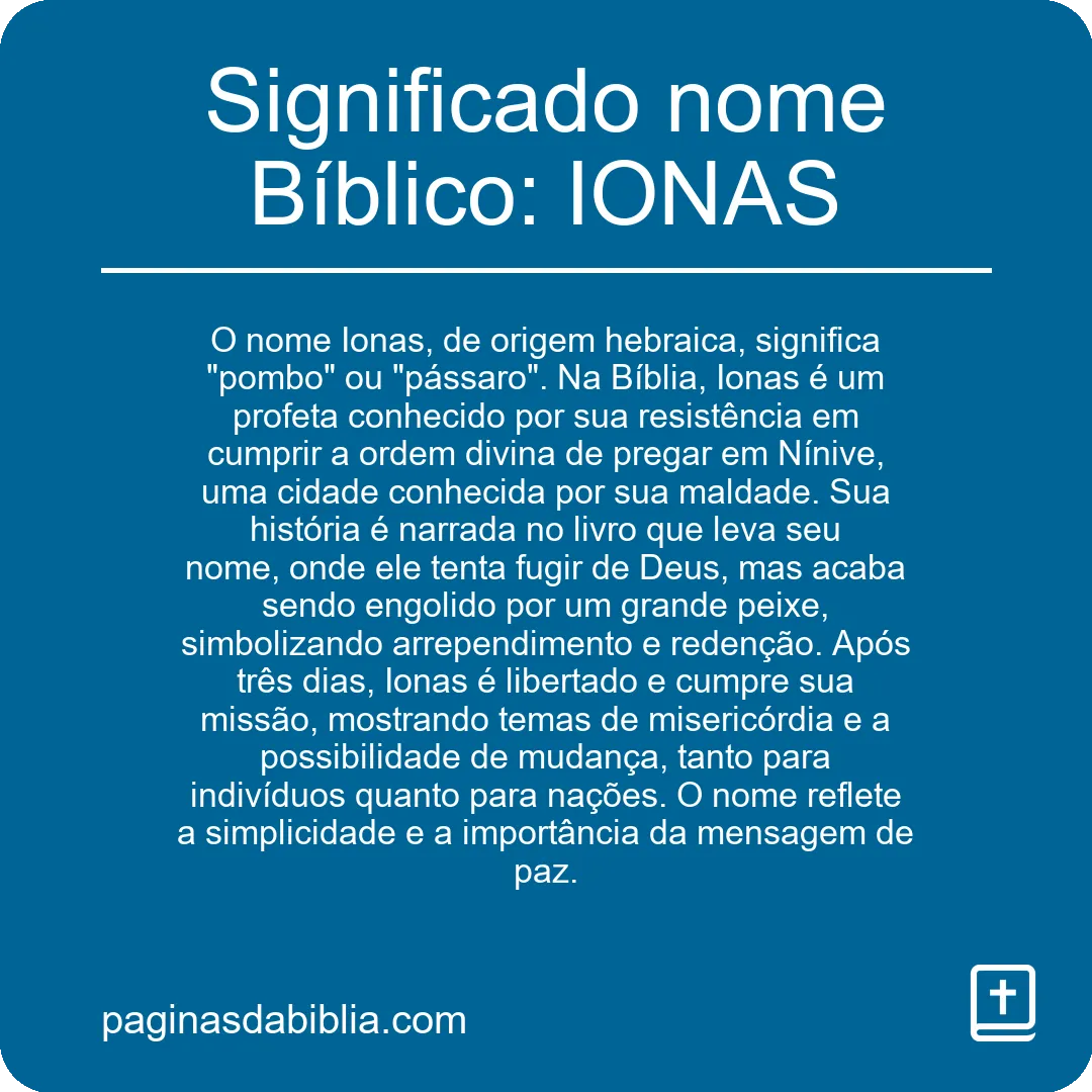 Significado nome Bíblico: IONAS