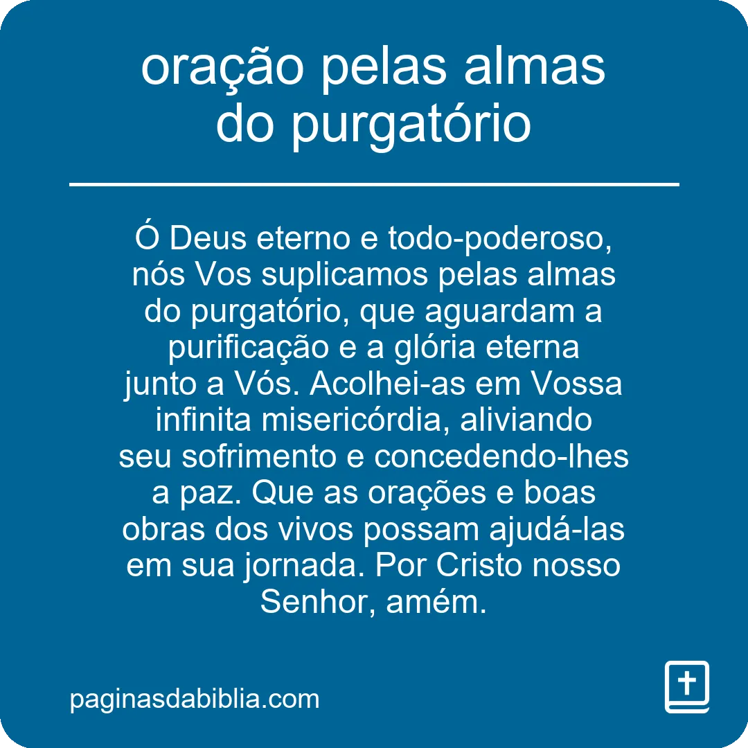 oração pelas almas do purgatório