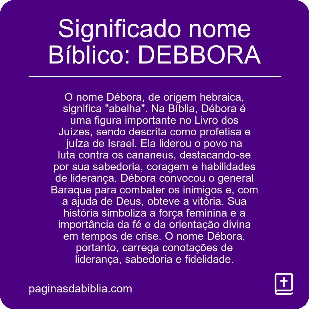 Significado nome Bíblico: DEBBORA