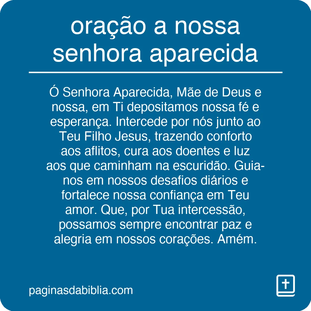 oração a nossa senhora aparecida