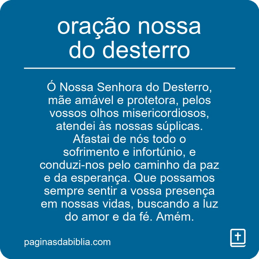 oração nossa do desterro