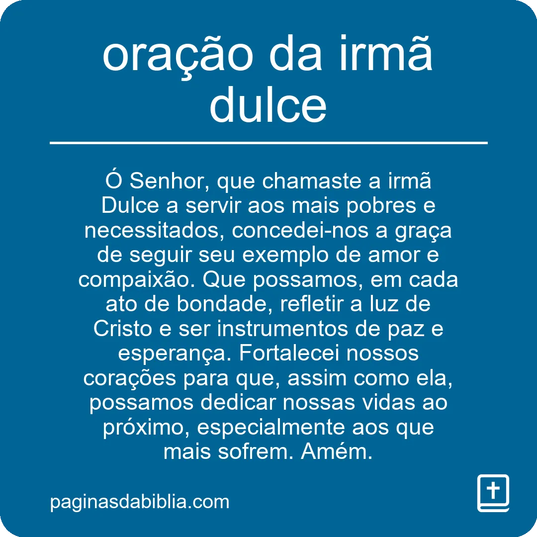 oração da irmã dulce