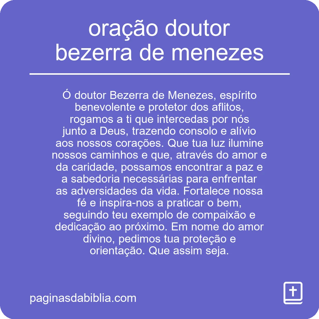 oração doutor bezerra de menezes