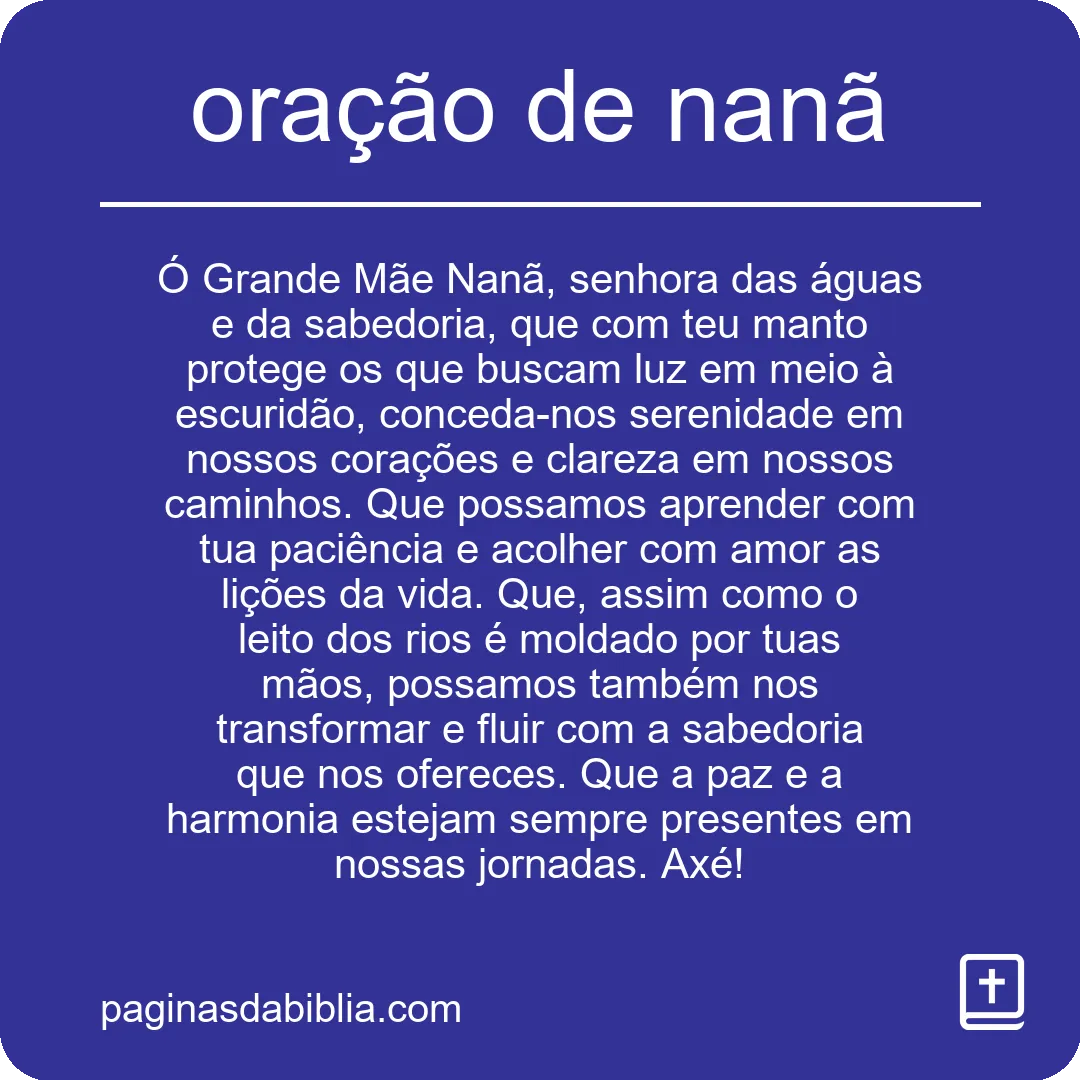 oração de nanã